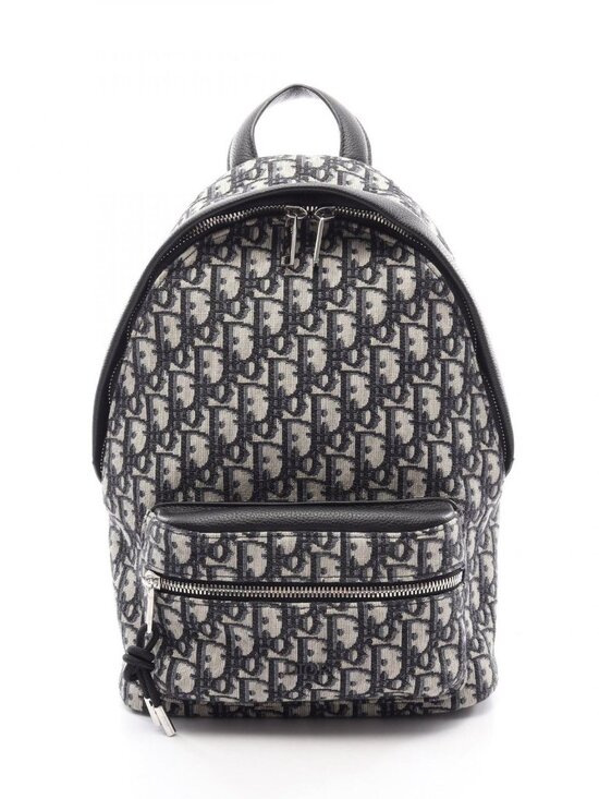 Dior Backpack Rider Blue Jacquard Kids Navy Canvas Leather main image 4